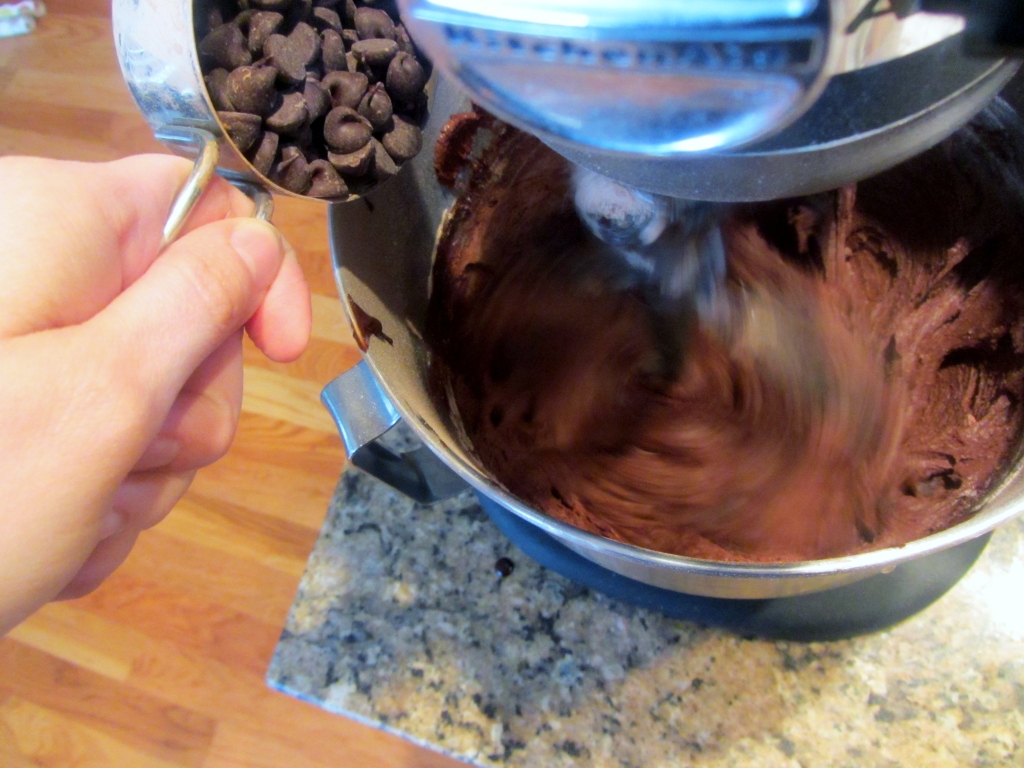 Mix in the chocolate chips.